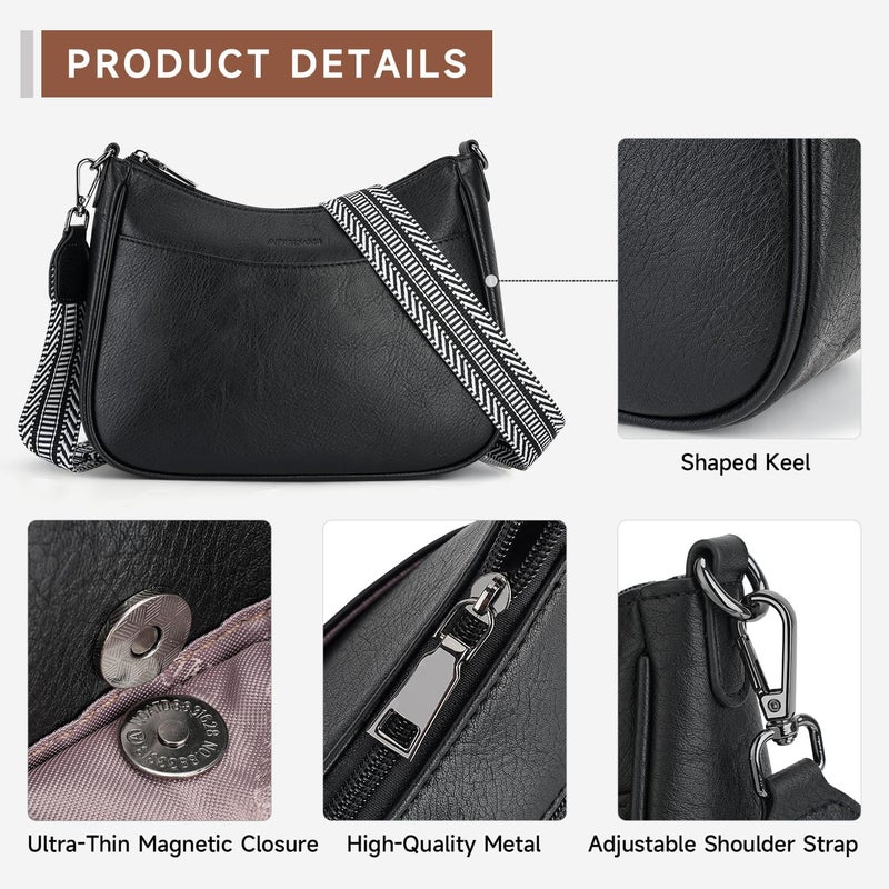 APHISON Trendy Leather Crossbody Purse with Adjustable Strap, Women's Shoulder Handbag - Image 5